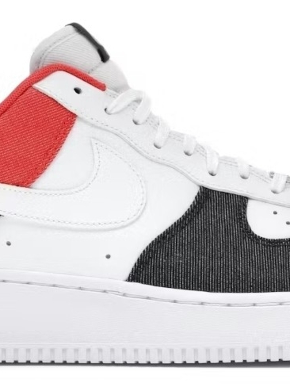 Nike Air Force 1 White, Red & Denuim Sneakers - LIKE NEW - Rare ITEM - Picture 2 of 9